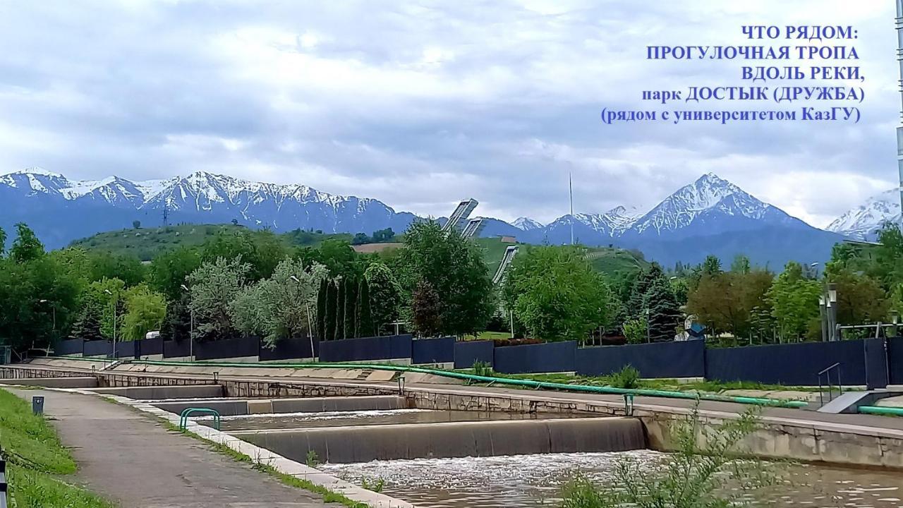 Картина горных вершин Квартира- Mountain view Apartment Алматы Экстерьер фото